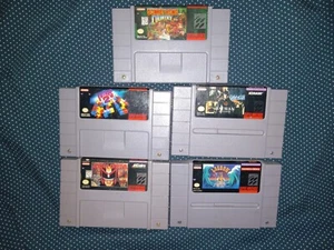 SNES Game Lot of 5: Donkey Kong Country Batman Returns, Lagoon, Tetris 2 ,Dredd - Picture 1 of 21