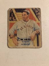 Vintage 1935 Diamond Stars Card, Rogers Hornsby, Low Grade, Set Break