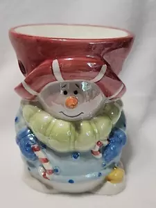 Yankee Candle Snowman Winter Candy Cane Wax Warmer Burner 2001 Retired - Picture 1 of 6