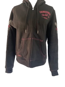 Vintage Iron Horse Biker Damen Gr. Small rosa und schwarz Hoodie - Bild 1 von 8