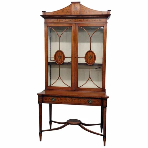 Yorkshire House North Carolina Satinwood Painted Adams Style China Cabinet Cover