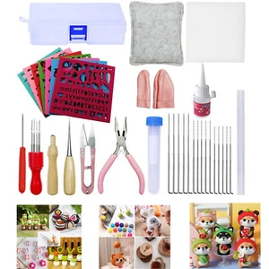 Needle Felting Kit Crafts Gift Felting Needles Wool Felt Tools for Beginners Set - Picture 1 of 15