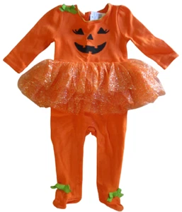 NWT Baby Starters orange Pumpkin tutu footed one piece Halloween costume 9 month - Picture 1 of 3