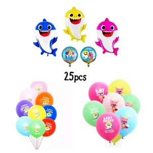 Shark Foil/Latex Cute 25pcs Balloons Helium Party Decorations. - Picture 1 of 6