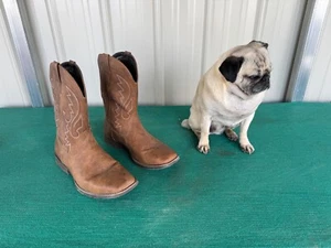 IUV CB-515 Mens Brown Cowboy Pull On Square Toe Mid-Calf Western Boots 13 - Picture 1 of 9