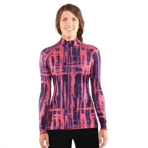 Under Armour ColdGear 1/4 Zip Pullover Women’s M Tie Dye Pink Purple Fitted Top - Picture 1 of 11