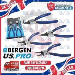 4-TEILIGES 7 ZOLL SPRENGRINGZANGEN-SET SICHERUNGSRING INNEN AUSSEN GEBOGEN GERADE LANGE NASE - Bild 1 von 4