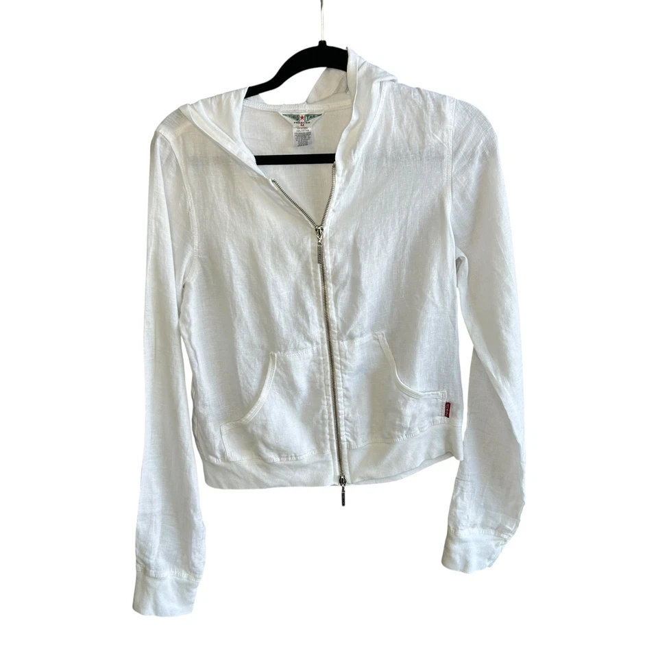 Chaqueta informal Hard Tail Forever blanca con cremallera completa nueva con etiquetas talla pequeña Foto 1 de 4
