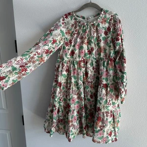 J Crew crewcuts Girls' long-sleeve tiered dress in poinsettia floral Size 8 - Picture 1 of 6