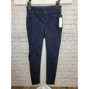 2R DRK RINSE A386231 Denim & Co. Easy Stretch Denim Regular Pull-On Jeggings - Picture 1 of 2
