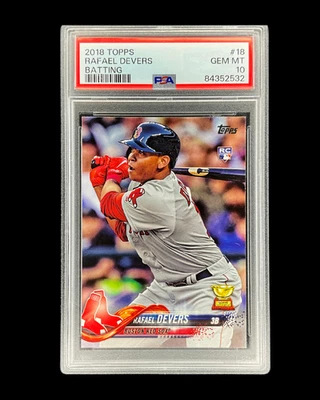 2018 Topps Series 1 Rafael Devers RC #18 Batting PSA 10 Gem Mint Rookie 59648608 - Imagem 1 de 2