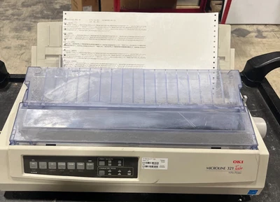 OKI Microline 321 Turbo 9-Pin Dot Matrix Printer Wide Carriage Parallel Port - Image 1 of 2