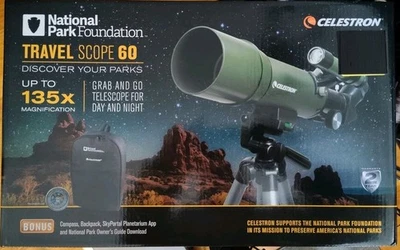 New, National Park Foundation Celestron Telescope Travel Scope60 With Backpack - Image 1 of 3