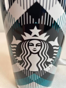 Starbucks Kaffeebecher grün weiß Tartan kariert 2015 groß 16 oz Meerjungfrau - Bild 1 von 10