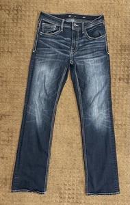 Buckle Bke Jake Straight Jeans Herren 32x34 (32x33) Blau Denim Dark Wash Stretch - Bild 1 von 7