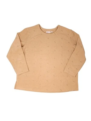 Camisa Denim&Co Bronceada Manga Larga Acogedora Polar Floral Bordada 1XL Foto 1 de 4