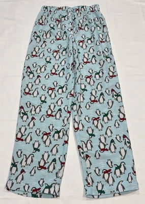 Pantalones de pijama de franela con estampado de pingüino LANDS’ END para niños talla 12 juveniles Foto 1 de 2
