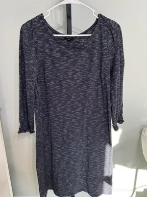 Talbots dress L blue 3/4 sleeve sheath knee length 100% cotton - Image 1 of 4