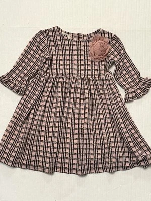 Vestido Laura Ashley Niñas Talla 5 Rosa/Negro Volantes Manga Botón Espalda Excelente Foto 1 de 4