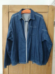 Vintage 90s No Drama Denim Jacket Oversized XL Unisex Classic Blue Jean  Zip Up - Picture 1 of 15
