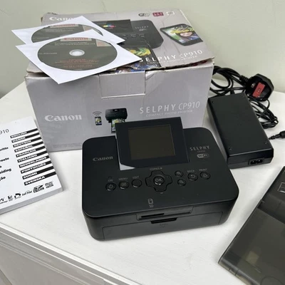 Canon Selphy CP910 Wireless Wi-Fi Photo Printer Black with Tray TESTED BOXED - Image 1 of 4