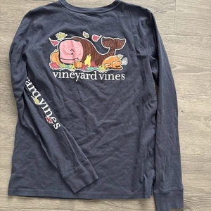 Women's  Vineyard Vines long sleeve pocket Tee Thanksgiving shirt S cornucopia - Picture 1 of 8