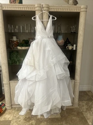 MoriLee Milly Wedding Dress (asymmetrically tiered ballgown skirt). Size 3/4. - Image 1 of 4