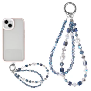 Crystal Bead Keychain Accessories Short Wrist Phone Strap Backpack Bag Pendant - Picture 1 of 7