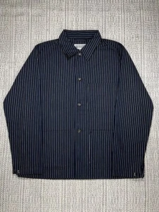 ENGINEERED GARMENTS Utility Jacket, MEN'S LARGE, Workaday, Striped Calico, NAVY - Picture 1 of 8