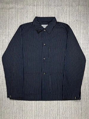 ENGINEERED GARMENTS Utility Jacket, MEN'S LARGE, Workaday, Striped Calico, NAVY - Image 1 of 4
