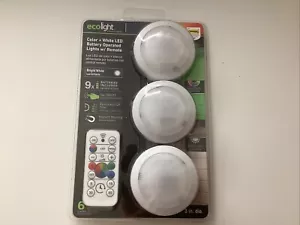 3er Pack Ecolight weiße LED batteriebetriebene Leuchte mit Fernbedienung & Batterien & Halterung - Bild 1 von 3