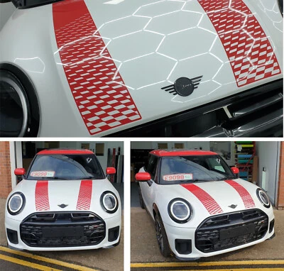 Cofano / Strisce Cappuccio Die Cut Rilascio Aria Rosso Peperoncino per Mini F66 / F65 - Immagine 1 di 4