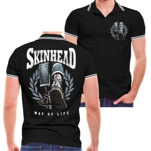 POLO Shirt Skinhead a way of life oi Stiefel mit kragen knopfleiste skins boots - Bild 1 von 7