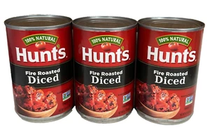 Hunt's 100% Natural Fire Roasted Diced Tomatoes 14.5 oz (3 Cans) Hunts - Picture 1 of 1