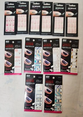 KISS 3D Jewel Nailbliss EZart Nail Fashion Accent Strips Design Lot of 12 - Image 1 of 4