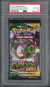 2021 Pokemon Evolving Skies Factory Sealed Rayquaza Pack Foil Graded PSA 10 Gem