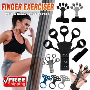 Finger Exerciser Strength Gripper Forearm Trainer Hand Grip Strengthener Therapy - Picture 1 of 28