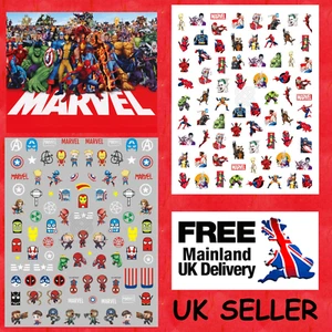 Nail Art Stickers Self-adhesive MARVEL AVENGERS Cartoons Characters SUPER HEROES - Picture 1 of 8