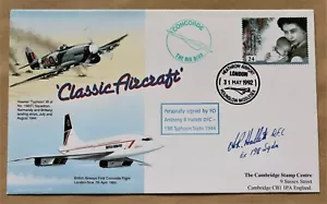 CLASSIC AIRCRAFT TYPHOON & CONCORDE 1992 COVER SIGNED FO ANTHONY HALLETT 198 Sqn - Picture 1 of 2