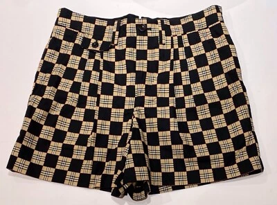 "Pantalones Cortos Burberry Scott Algodón Tostado Negro Cuadros 44 EU/30"" Cintura 3.5"" Entrepierna" Foto 1 de 4