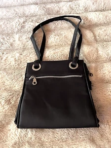 SPIEGEL schwarze Nylon Schultertasche Tragetasche Cabrio auf Rucksack - NEU ohne Etikett - Bild 1 von 5