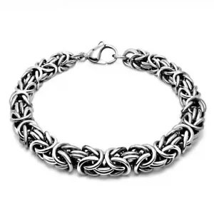 Mens Boys Curb Chain Bracelet Stainless Steel Silver 3 Design Cuban Women Spiga - Picture 1 of 31