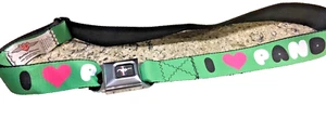MUSTANG SEAT PANTS BELT Crazy Green Mustang Style Adjustable "I Love Pandas" M - Picture 1 of 3