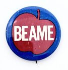 Vintage Abe Beame For NYC Mayor Pinback Button - Big Apple
