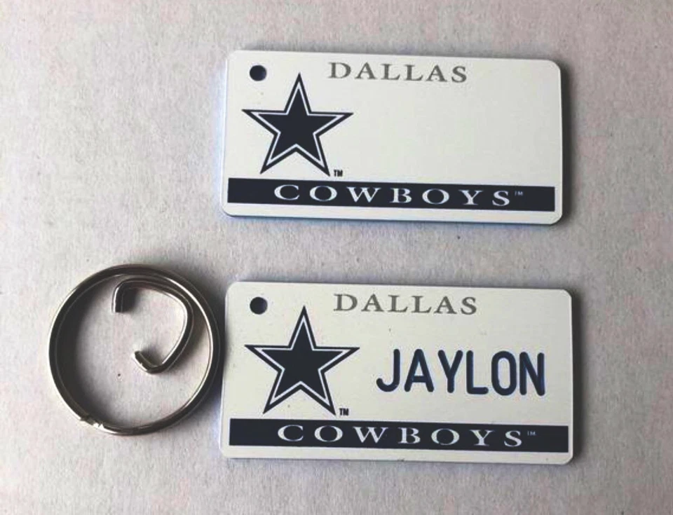 Dallas COWBOYS Official Plastic Keychain With One Name Engraved . New Condition - Image 1 of 1