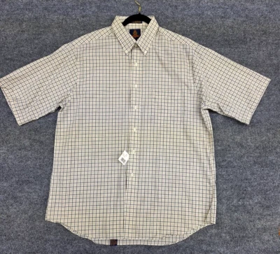 Savile Row Men's Size 17 Short Sleeve Dress Shirt Button Front Single Needle - Image 1 of 4