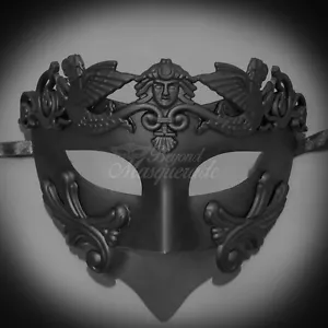 Men Egyptian Greek Venetian Masquerade Mask - Roman Warrior - Black - Picture 1 of 4