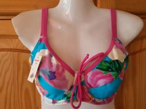 NEU Bikini Oberteil BH 70C türkis blau Blumen bpc Damen XS S 34 36 - Bild 1 von 8