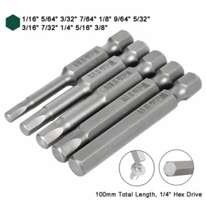Imperial 1/16" - 3/8" Hex Screwdriver Driver Bit 1/4" Hex Shank Magnetic 100mm - Picture 1 of 19