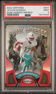 2022 Panini Certified Football Jalen Waddle Dark Horse Mirror Red /99 PSA